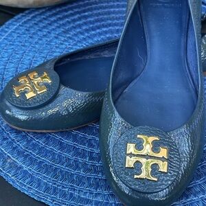 Tory Burch Reva Ballet Flats Blue Patent leather women’s size 9 1/2.